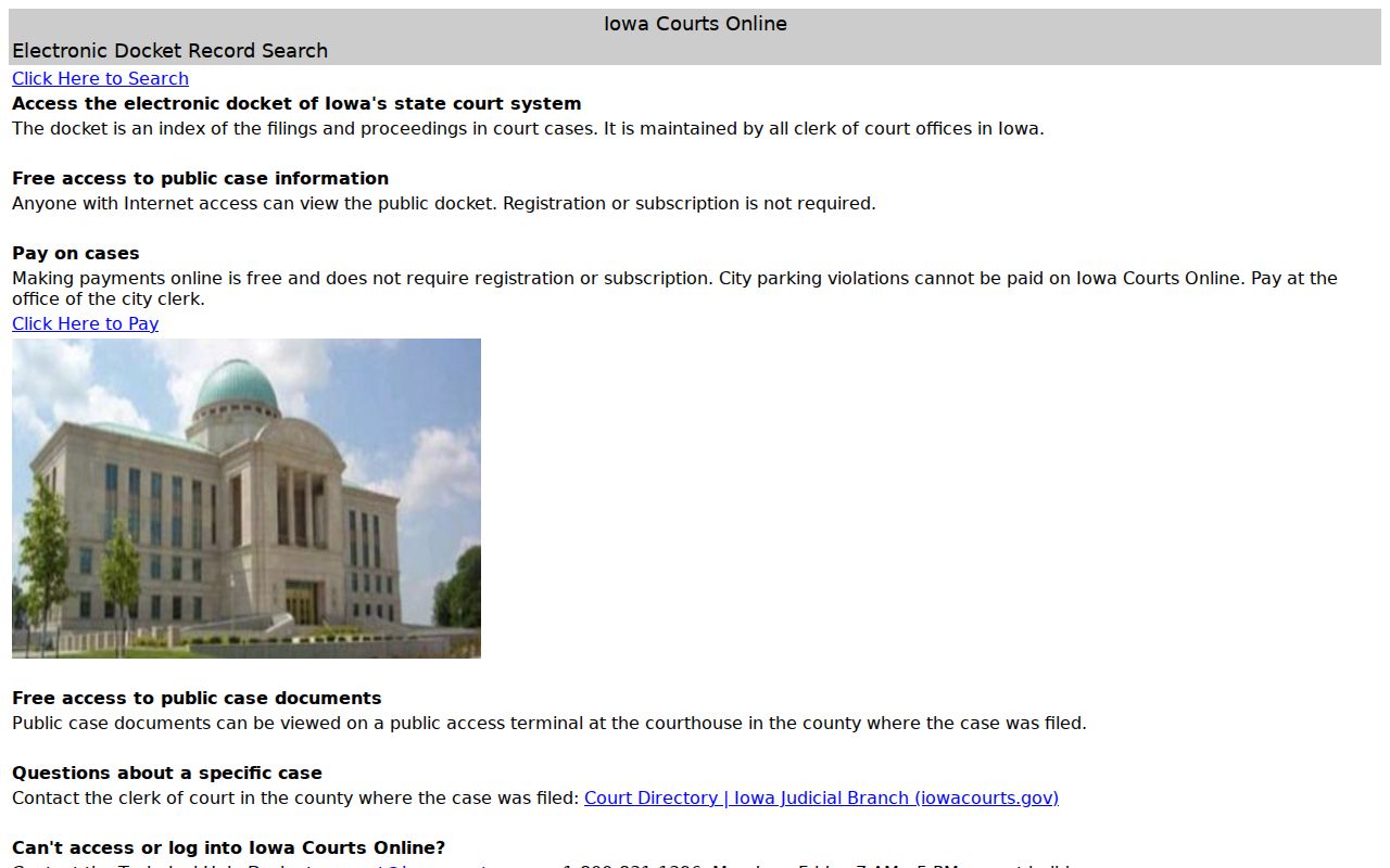 Adams County court case lookup in Iowa Courts Online