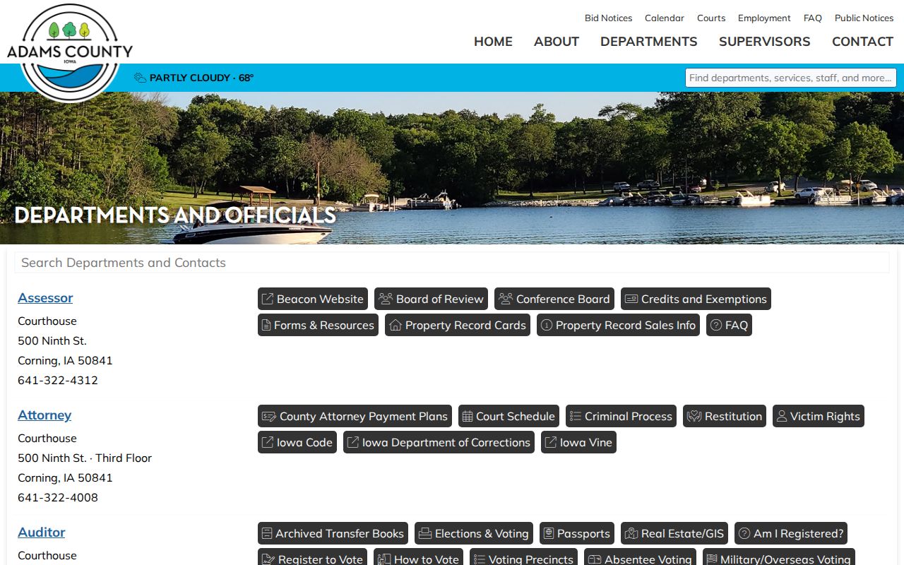 Adams County criminal history department directory