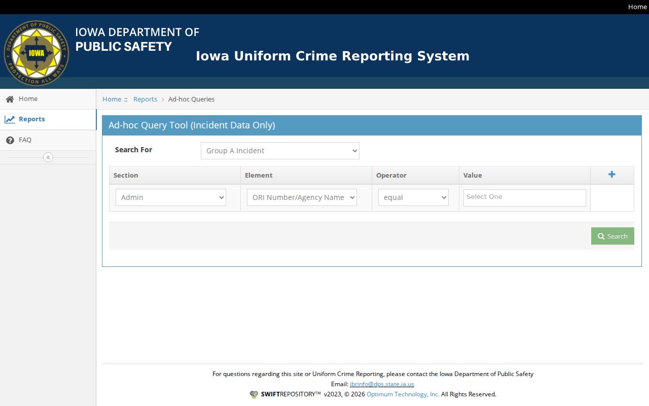 Adams County criminal history Iowa crime data search