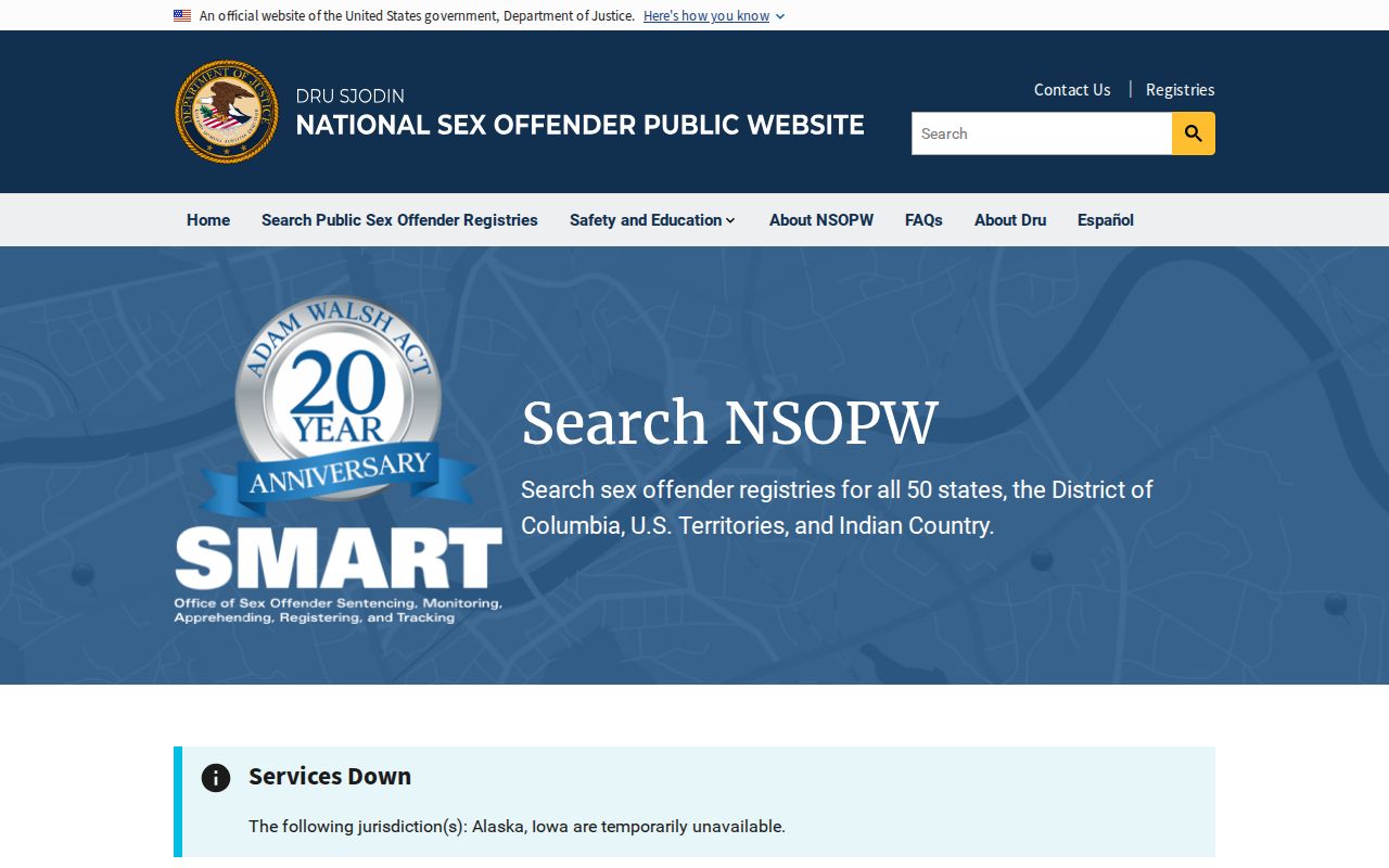 Adams County sex offender lookup through the national NSOPW search