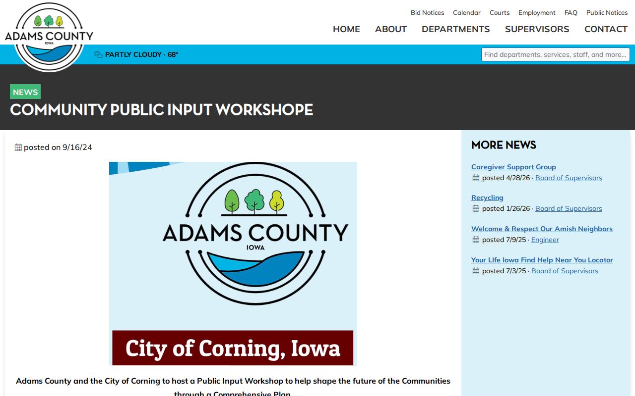 Corning public records county and city planning workshop