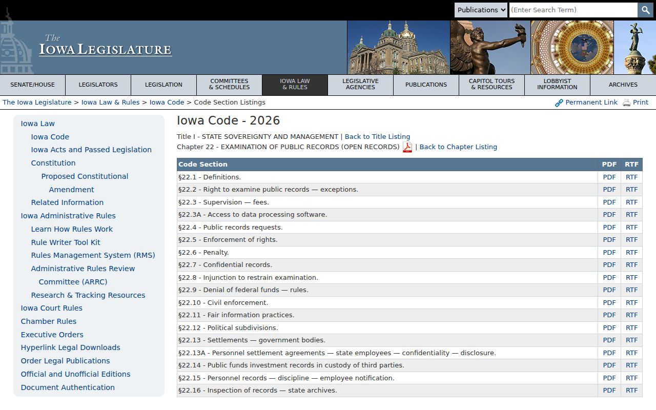 Corning criminal records Iowa Open Records Law