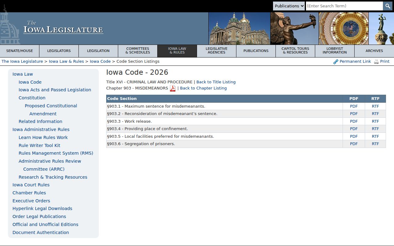 Nodaway criminal case records Iowa misdemeanor sentencing law