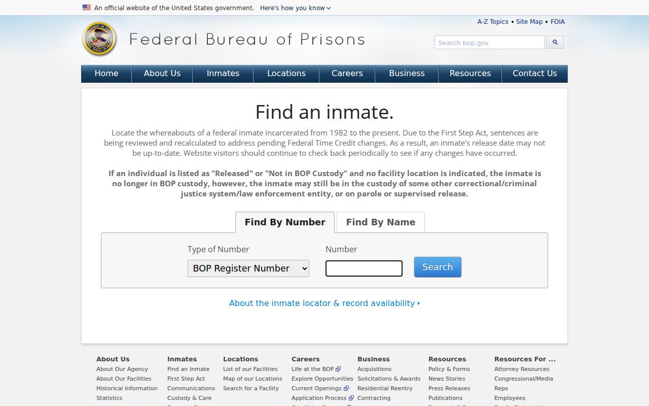 Prescott criminal custody records federal inmate locator