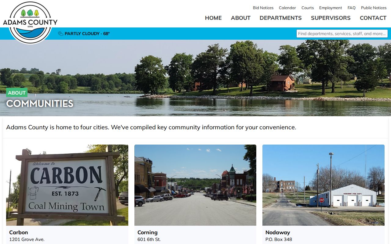 Prescott criminal records official Adams County communities list